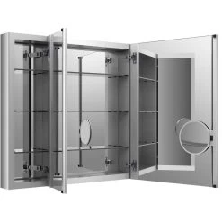 Verdera 40 In. W X 30 In. H Recessed Medicine Cabinet In Anodized Aluminum