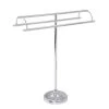 Allied Brass Free Standing Double Arm Towel Holder In Polished Chrome