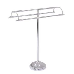 Allied Brass Free Standing Double Arm Towel Holder In Polished Chrome