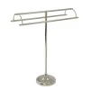 Allied Brass Free Standing Double Arm Towel Holder In Polished Nickel