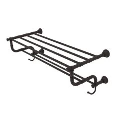 Allied Brass Carolina Collection 30-in Towel Shelf With Double Towel Bar In Oil Rubbed Bronze