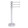 Allied Brass Vanity Top 3 Swing Arm Guest Towel Holder With Groovy Accents In Satin Chrome
