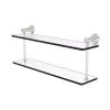 Allied Brass Carolina Crystal Satin Nickel 2-Tier Brass Wall Mount Bathroom Shelf
