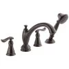 Valspar Delta Linden Venetian Bronze 2-Handle Residential Deck Mount Roman Bathtub Faucet With Hand Shower
