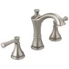 Delta Valdosta Spotshield Brushed Nickel 2-Handle Widespread WaterSense Bathroom Sink Faucet With Drain