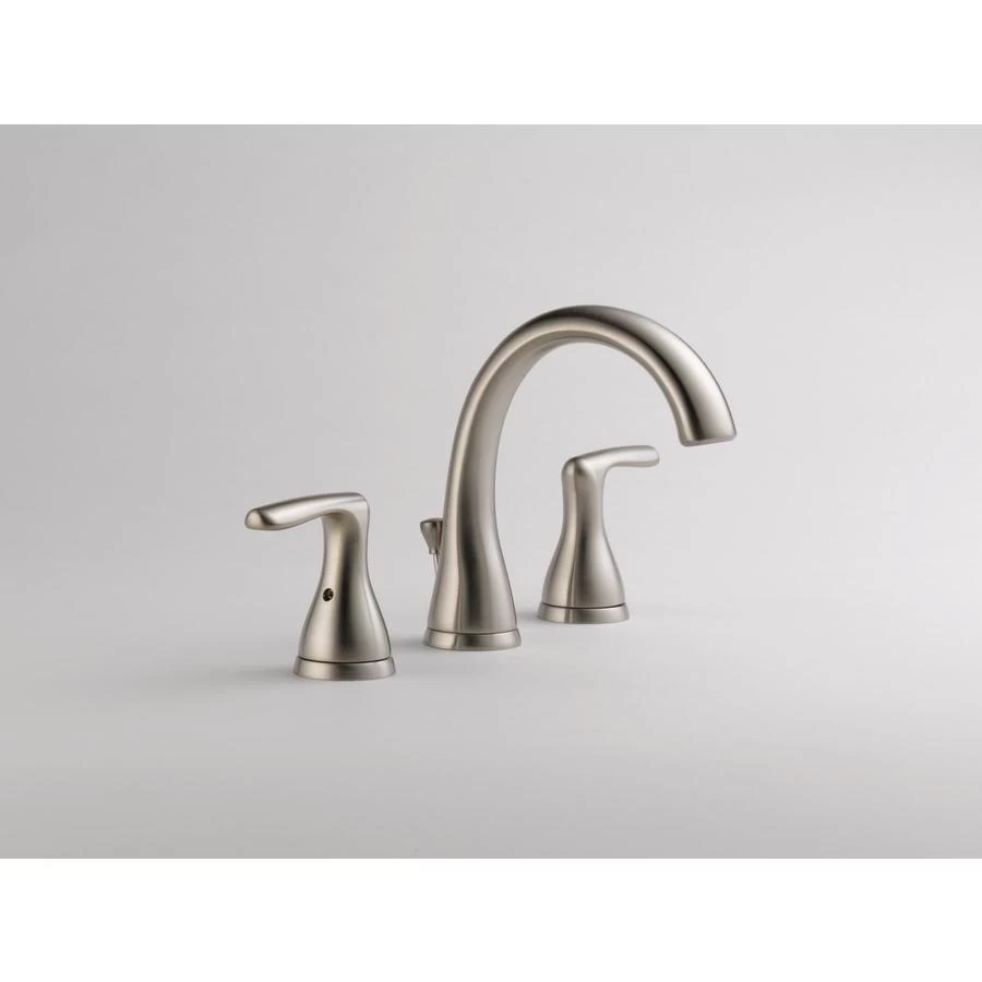 Delta Dulcet Brushed Nickel 2-handle Widespread WaterSense Bathroom Sink Faucet With Drain - Image 2