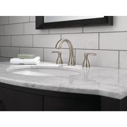 Delta Dulcet Brushed Nickel 2-handle Widespread WaterSense Bathroom Sink Faucet With Drain