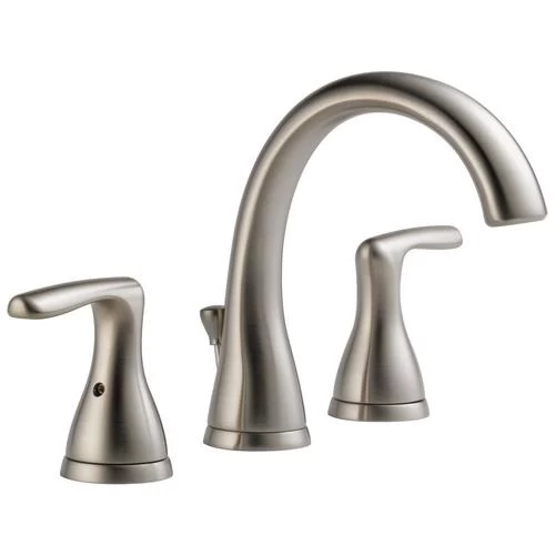 Delta Dulcet Brushed Nickel 2-handle Widespread WaterSense Bathroom Sink Faucet With Drain - Image 5