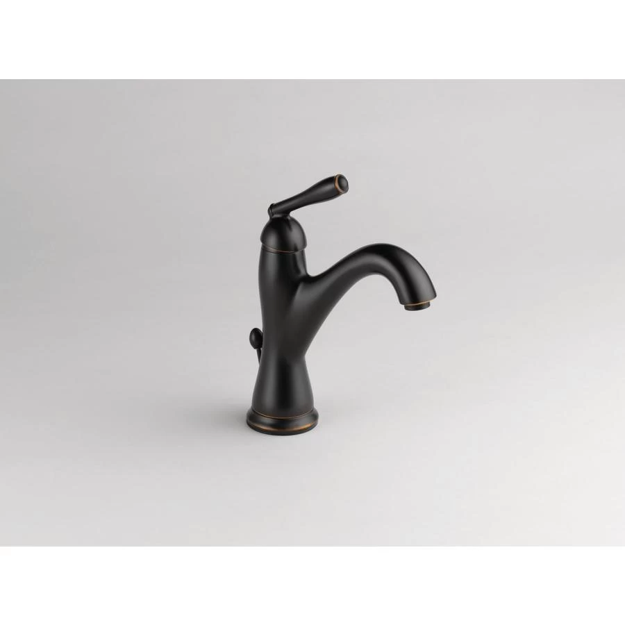 Delta Burke Oil Rubbed Bronze 1-handle Single Hole WaterSense Bathroom Sink Faucet With Drain - Image 4