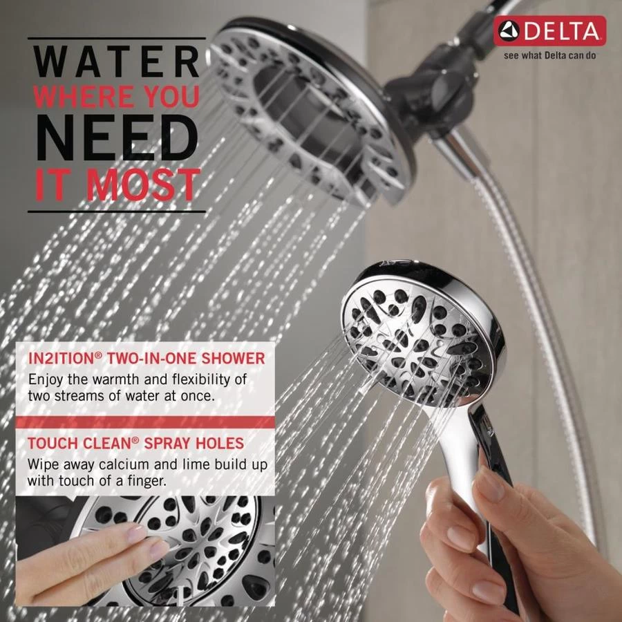 Delta Universal Showering Components Chrome 4-Spray Dual Shower Head 2.5-GPM (9.5-LPM) - Image 3