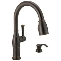 Eagle Delta Valdosta Venetian Bronze 1-Handle Deck Mount Pull-Down Handle/Lever Residential Kitchen Faucet (Deck Plate Included)