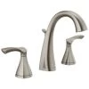 New Lower Price; Delta Sandover Spotshield Brushed Nickel 2-Handle Widespread WaterSense Bathroom Sink Faucet With Drain