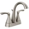 Delta Sandover Spotshield Brushed Nickel 2-Handle 4-in Centerset WaterSense Bathroom Sink Faucet With Drain