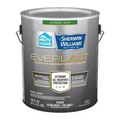 HGTV HOME By Sherwin-Williams Everlast Ultra White/Base1 Satin Exterior Tintable Paint (Actual Net Contents: 126-fl Oz)