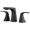 Pfister Karci Matte Black 2-Handle Widespread WaterSense Bathroom Sink Faucet With Drain