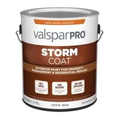 Valspar Pro Storm Coat Semi-Gloss White Exterior Paint (Actual Net Contents: 128-fl Oz)
