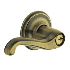 Schlage F51 Flair Antique Brass Reversible Keyed Entry Door Handle