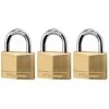 Master Lock 3-Pack 1.55-in Brass Keyed Padlock
