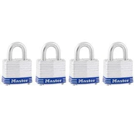 Master Lock 4-Pack 1.56-in Steel Keyed Padlock