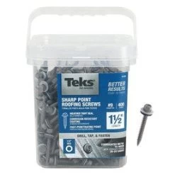 Teks #9 X 1-1/2-in Zinc-Plated Zinc-Plated Self-Drilling Roofing Screws (400-Count)