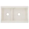 Elkay 33-in X 20-in Biscuit Double Offset Bowl Tall (8-in Or Larger) Undermount Apron Front/Farmhouse Residential Kitchen Sink
