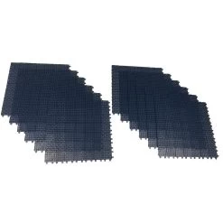 Blue Regenerated 22 In. X 22 In. Polypropylene Interlocking Floor Mat System (Set Of 12 Tiles)