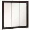 Ventura 36 In. W X 30 In. H X 6 In. D Framed Tri-View Surface-Mount Bathroom Medicine Cabinet In Espresso