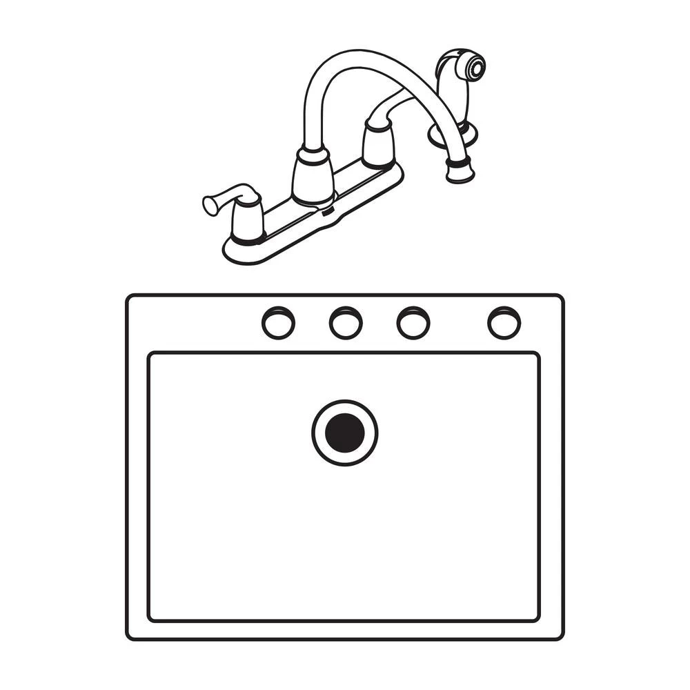 Commercial 2-Handle Side Sprayer Kitchen Faucet In Chrome - Image 2