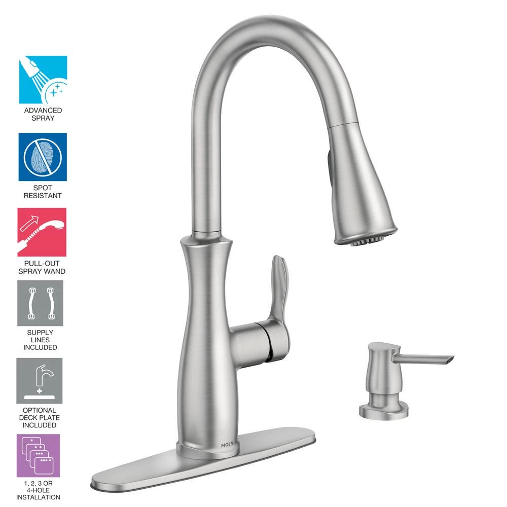 Nellis Single-Handle Pull-Down Sprayer Kitchen Faucet With Reflex And Power Clean In Spot Resist Stainless - Image 3