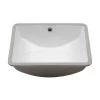 LORDEAR 18.25 In. Undermount Vessel Sink Modern In Pure White Rectangle Porcelain Ceramic Lavatory Vanity Bathroom Sink