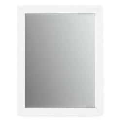 28 In. W X 36 In. H (M1) Framed Rectangular Standard Glass Bathroom Vanity Mirror In Matte White