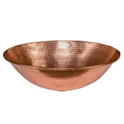 Premier Copper Products Oval Wired Rim Hammered Copper Vessel Sink In Polished Copper