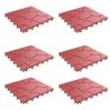 Pure Garden, Patio And Deck Tiles, Polypropylene, Brick Red, 6 Pack