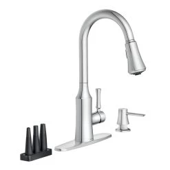 Venango Single-Handle Pull-Down Sprayer Kitchen Faucet With Reflex And Power Clean Attachments In Chrome