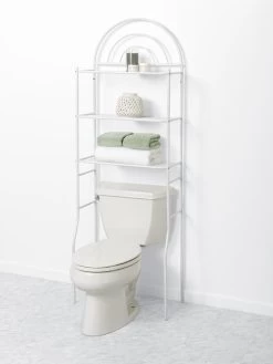 Zenna Home® 24"W X 68"H White Over-the-Toilet Storage Shelves