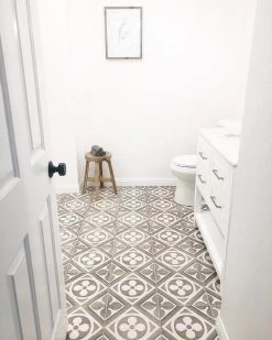 Chateau 12-in X 12-in Fiore Deco Tile In Canvas And Smoke (9.8 SqFt/Ctn)