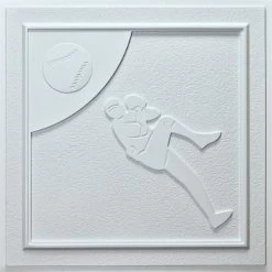 Baseball White 24-inch Ceiling Tiles (10 Tiles)