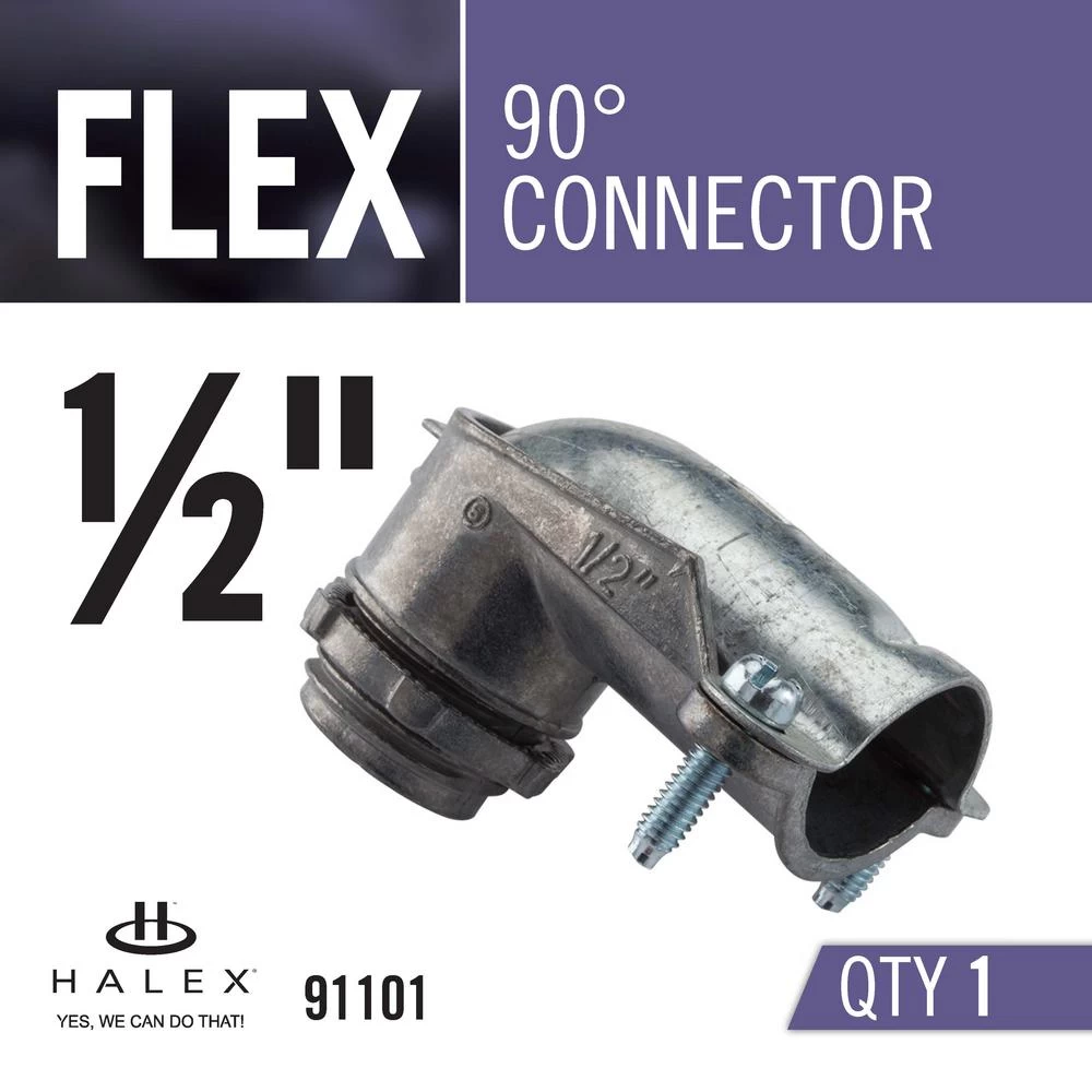 1/2 In. 90-Degree Flexible Metal Conduit (FMC) Connector - Image 4
