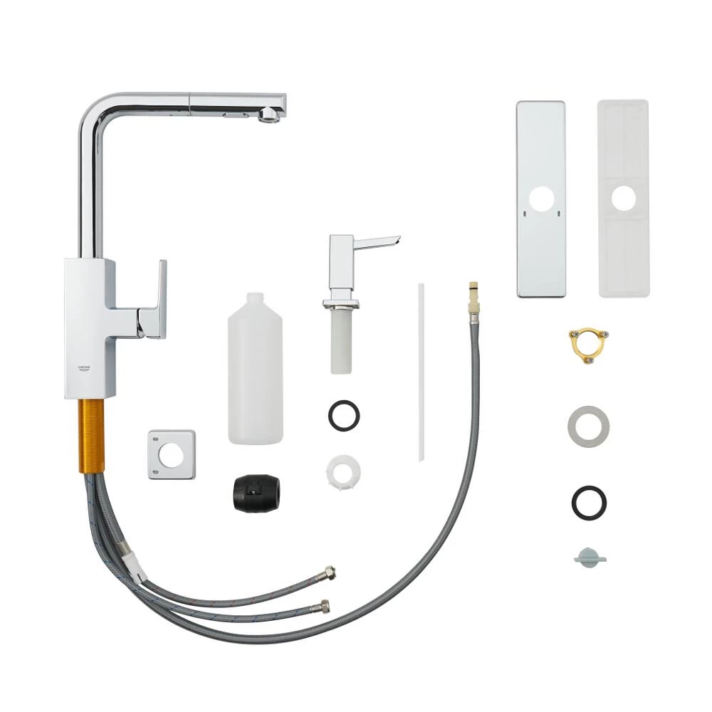 Tallinn Single-Handle Pull-Out Sprayer Kitchen Faucet With Soap Dispenser In StarLight Chrome - Image 4