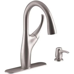 Mazz Single-Handle Pull-Down Sprayer Kitchen Faucet In Vibrant Stainless