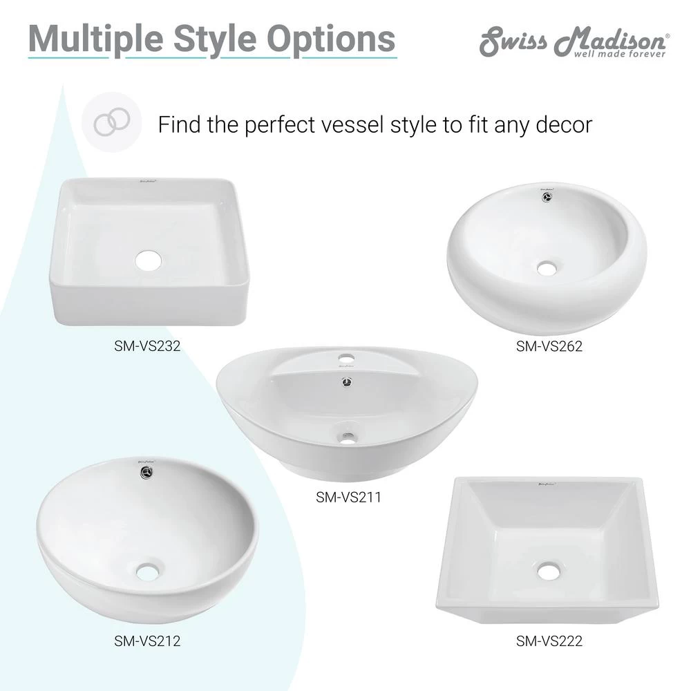Swiss Madison Claire Vessel Sink In Glossy White - Image 12
