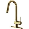 Gramercy Single-Handle Pull-Down Sprayer Kitchen Faucet With Deck Plate In Matte Gold