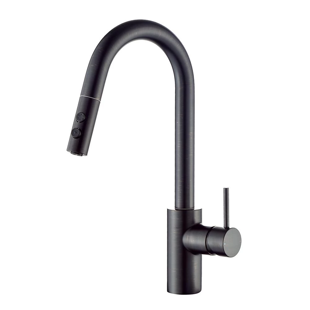 Single-Handle Pull-Down Sprayer Kitchen Faucet With 2-Function Sprayhead In Matte Black - Image 4