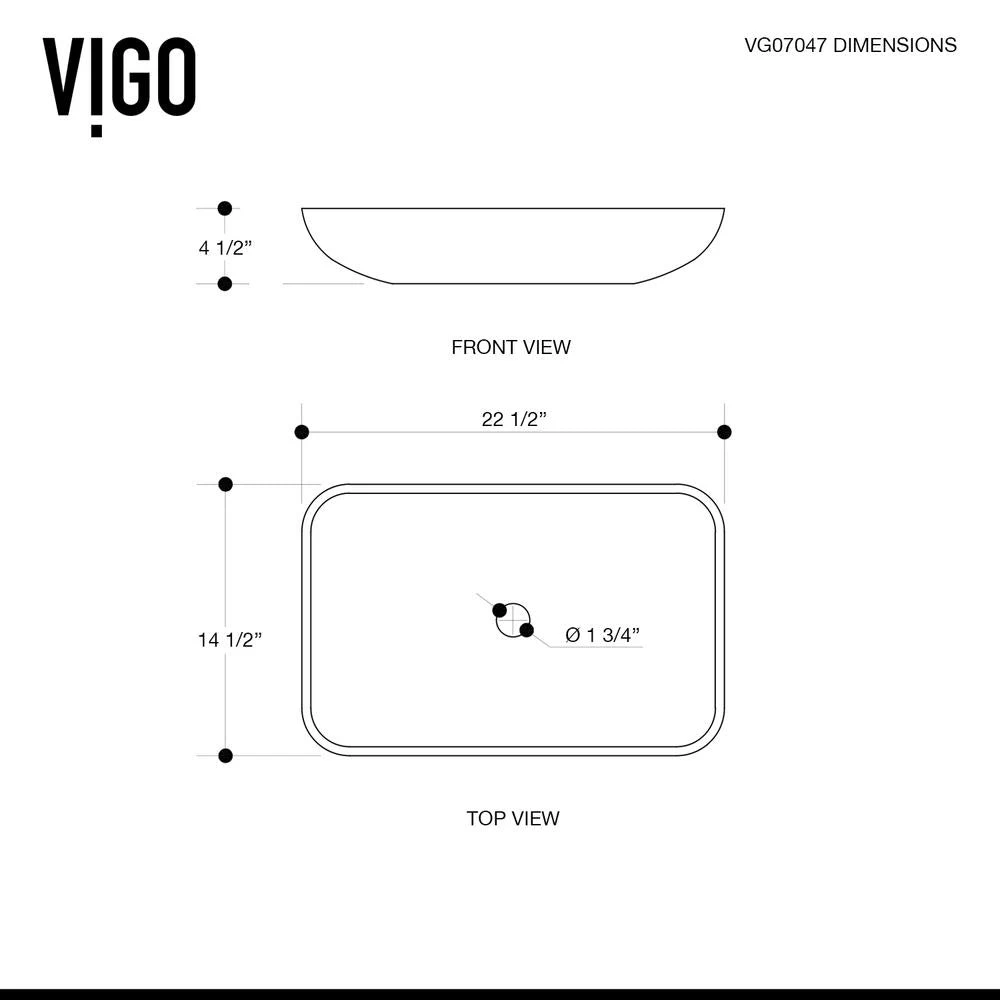 VIGO Rectangular Glass Vessel Bathroom Sink In Russet With Faucet Set In Oil Rubbed Bronze - Image 9