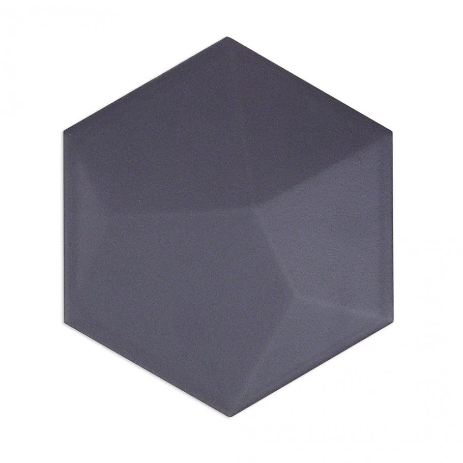 Magen 3D-Hex Dark Gray Matte Ceramic Hexagon Tile - Image 4
