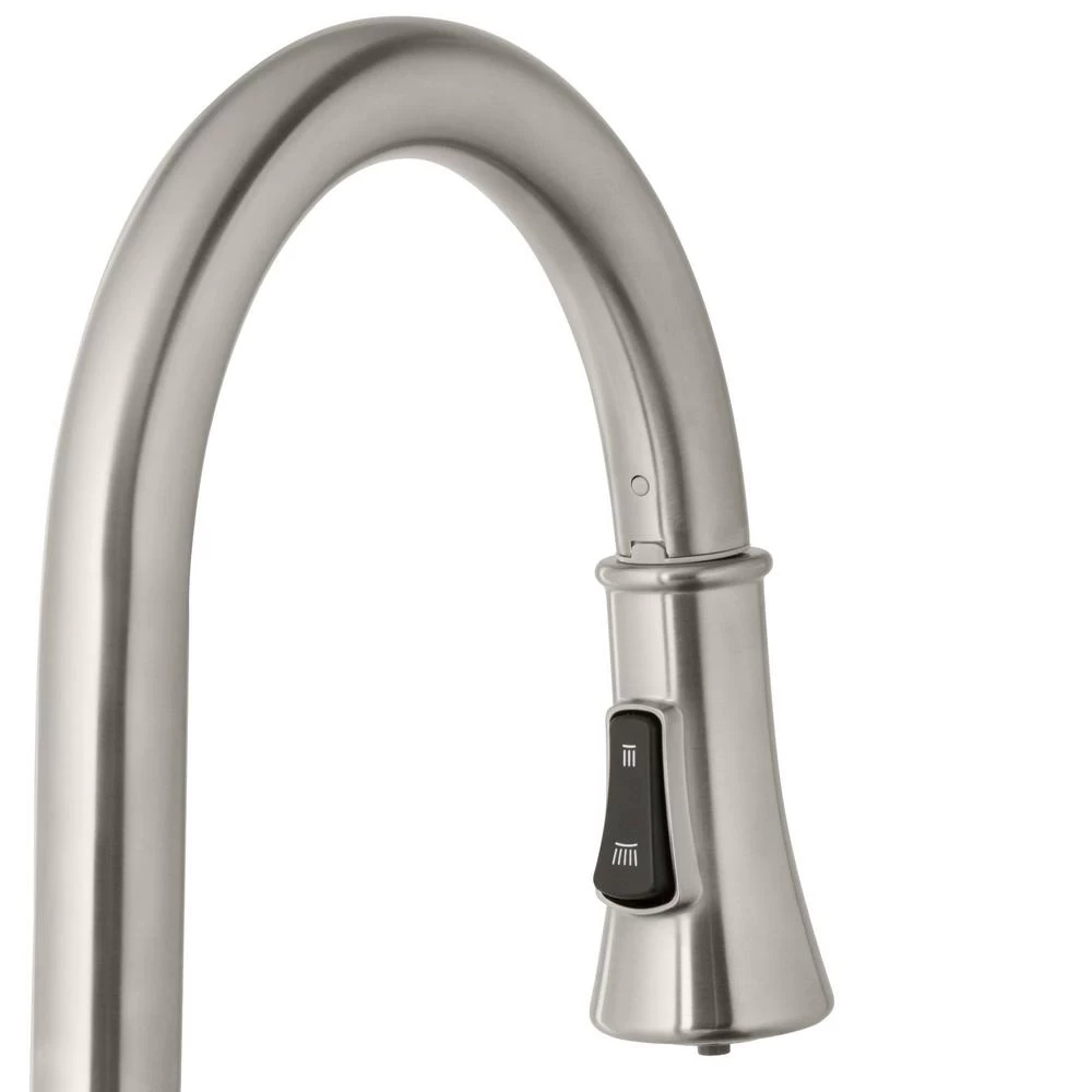 Single-Handle Pull-Down Sprayer Kitchen Faucet With LED Light In Stainless Steel - Image 5