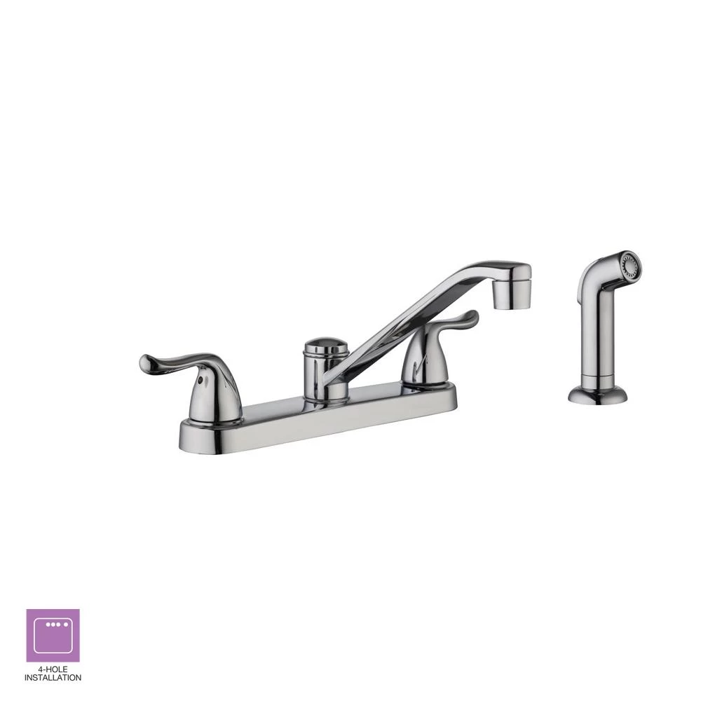 Constructor 2-Handle Standard Kitchen Faucet With Side Sprayer In Chrome - Image 8
