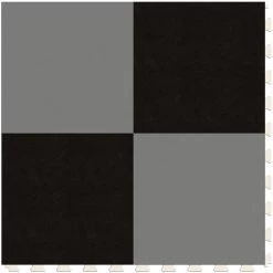 Perfection Floor Tile SodaPop Shoppe Silver And Black 20-in X 20-in Water Resistant Interlocking Luxury Flooring (16.7-sq Ft)