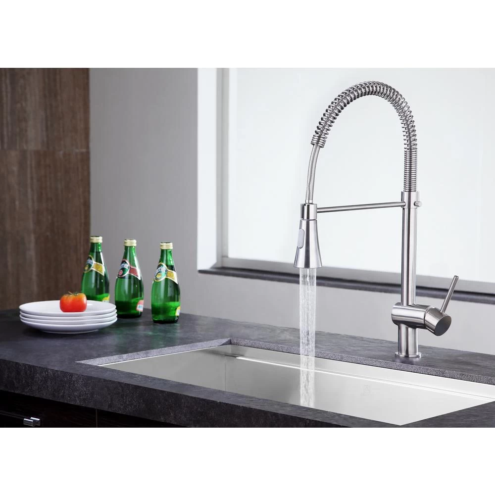 Carriage Single Handle Standard Kitchen Faucet In Brushed Nickel - Image 2