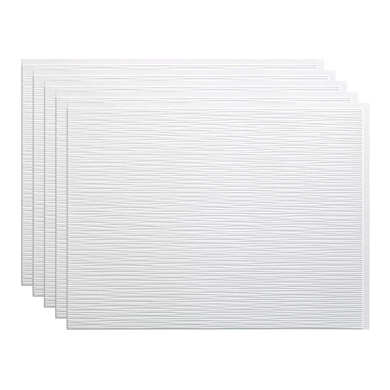 Fasade Ripple Matte White Backsplash Panel 15 Sq Ft Kit